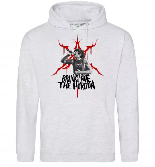 Чоловіча толстовка (худі) Олівер Сайкс Сірий меланж фото