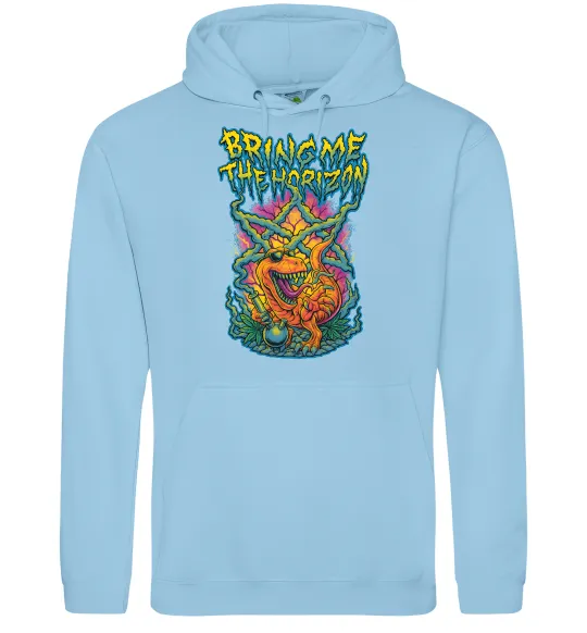 Чоловіча толстовка (худі) Weed dino Bring me the Horizon Блакитний фото