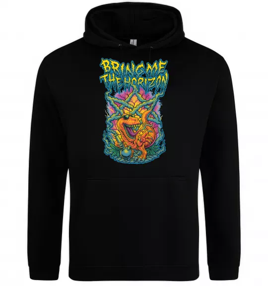 Женская толстовка (худи) Weed dino Bring me the Horizon Черный фото