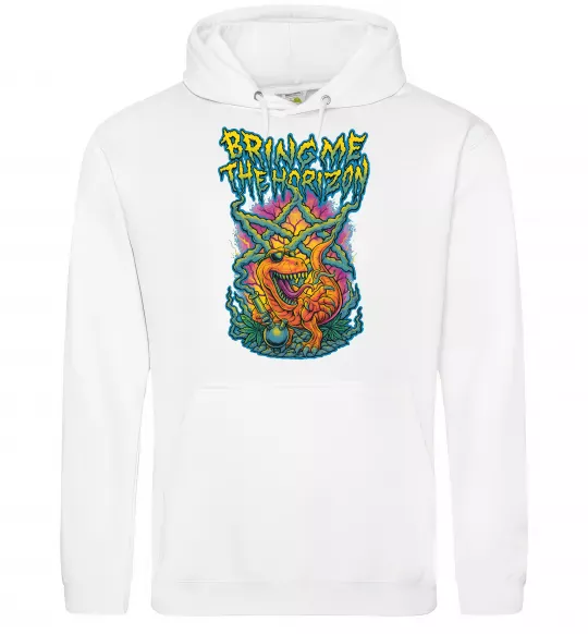 Женская толстовка (худи) Weed dino Bring me the Horizon Белый фото