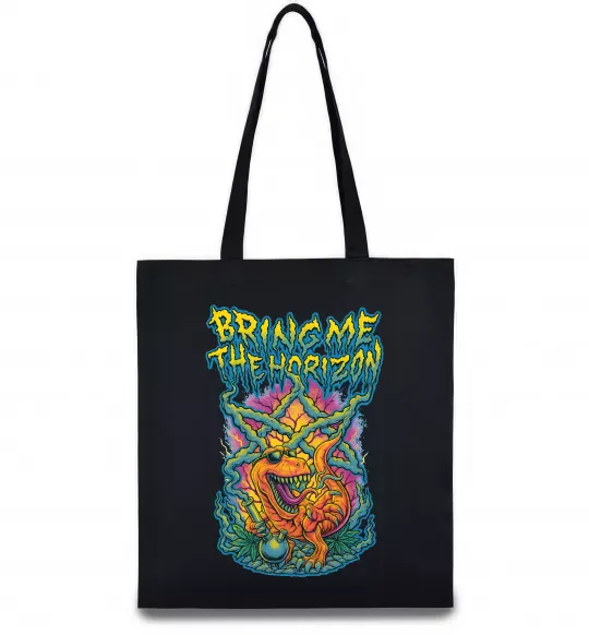 Эко-сумка Weed dino Bring me the Horizon Черный фото