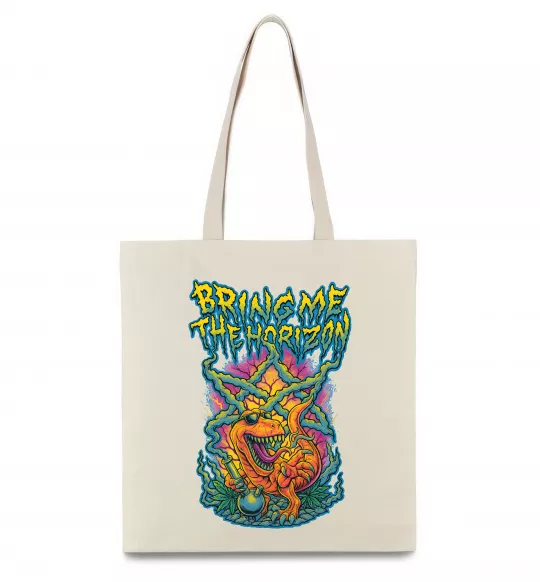 Эко-сумка Weed dino Bring me the Horizon Бежевый фото