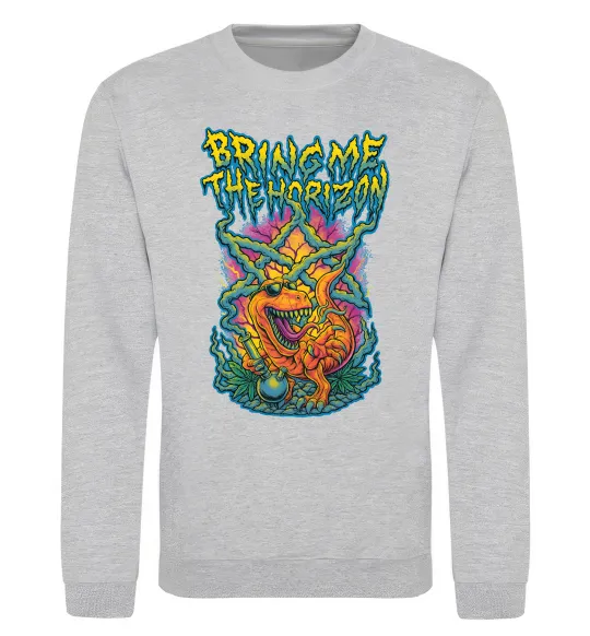 Світшот Weed dino Bring me the Horizon Сірий меланж фото