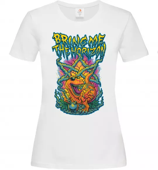 Жіноча футболка Weed dino Bring me the Horizon Білий фото