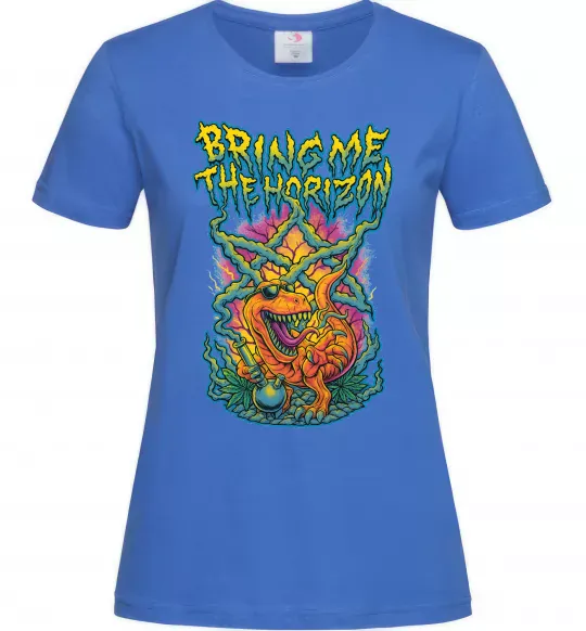 Жіноча футболка Weed dino Bring me the Horizon Яскраво-синій фото