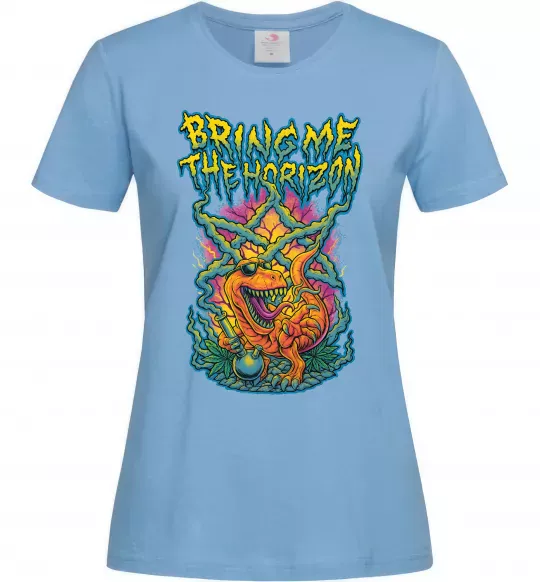Жіноча футболка Weed dino Bring me the Horizon Блакитний фото