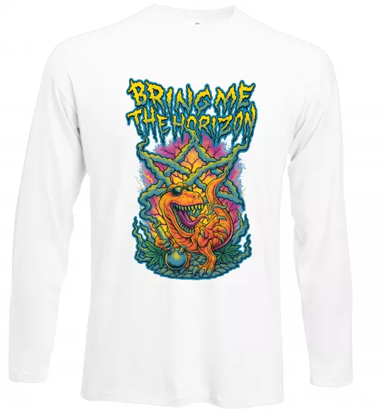 Лонгслив Weed dino Bring me the Horizon Белый фото