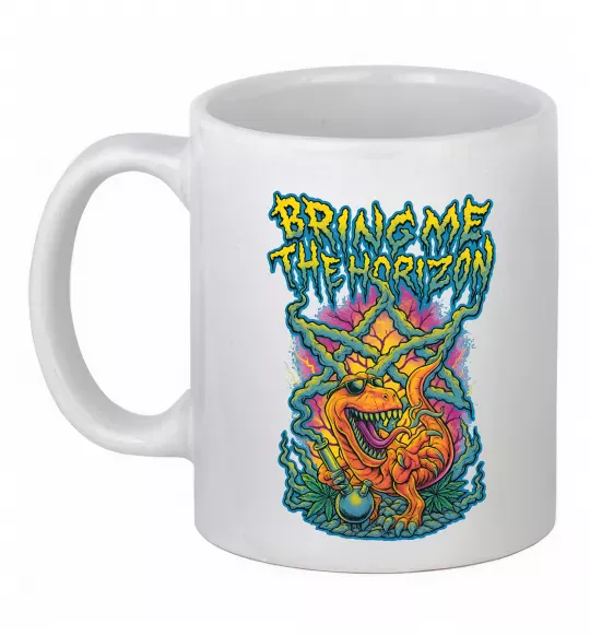 Чашка керамическая Weed dino Bring me the Horizon Белый фото
