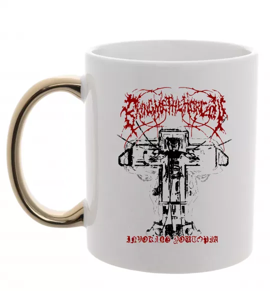 Чашка с цветной ручкой Soul like a cemetery Золото фото