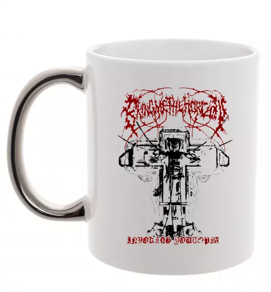 Чашка с цветной ручкой Soul like a cemetery Серебро фото