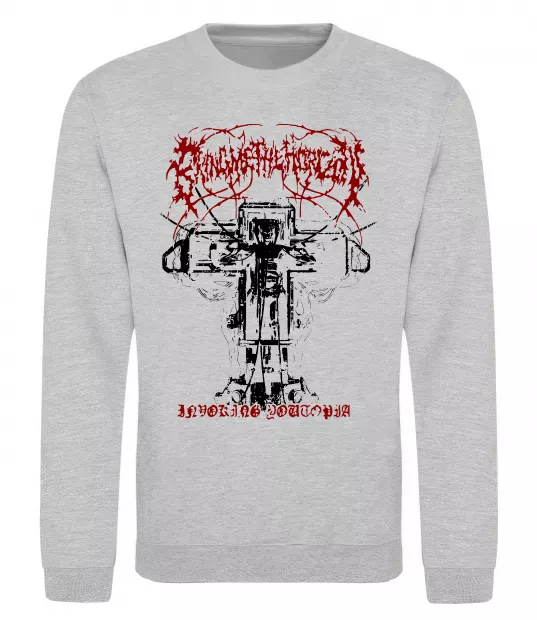 Світшот Soul like a cemetery Сірий меланж фото