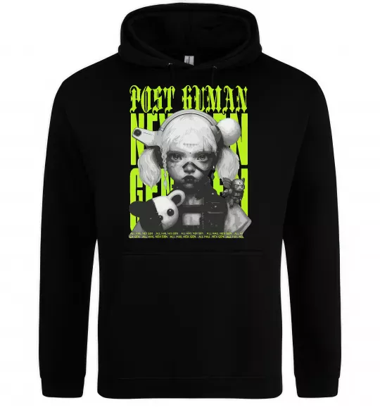 Женская толстовка (худи) Post human Черный фото