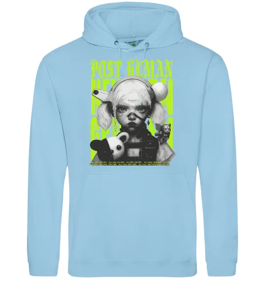 Жіноча толстовка (худі) Post human Блакитний фото