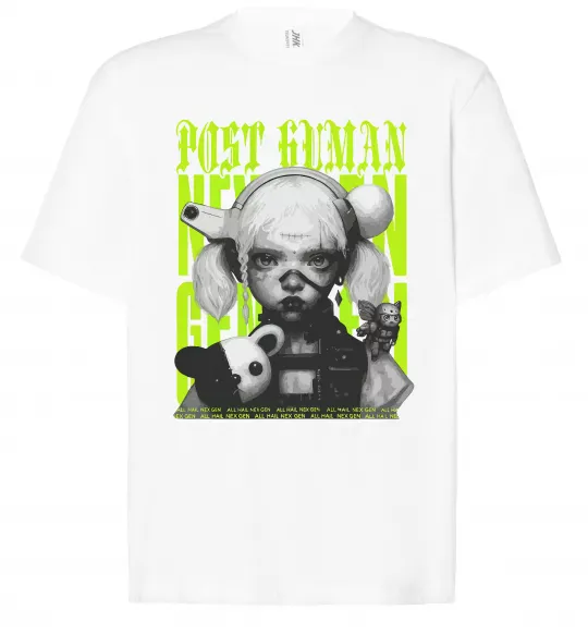 Футболка Оверсайз Post human Білий фото