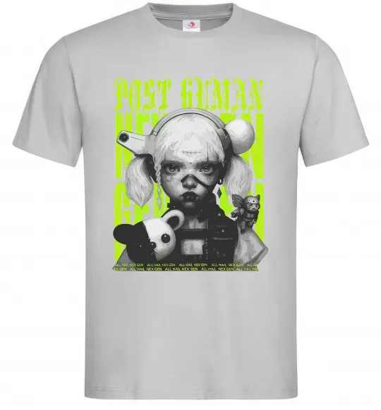 Чоловіча футболка Post human Сірий фото