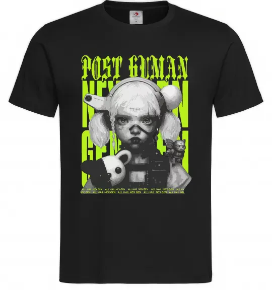 Чоловіча футболка Post human Чорний фото