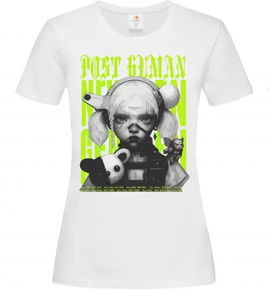 Жіноча футболка Post human Білий фото