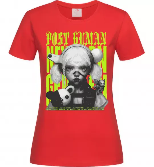 Жіноча футболка Post human Червоний фото