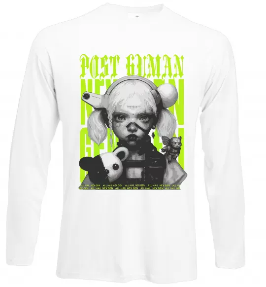 Лонгслив Post human Белый фото