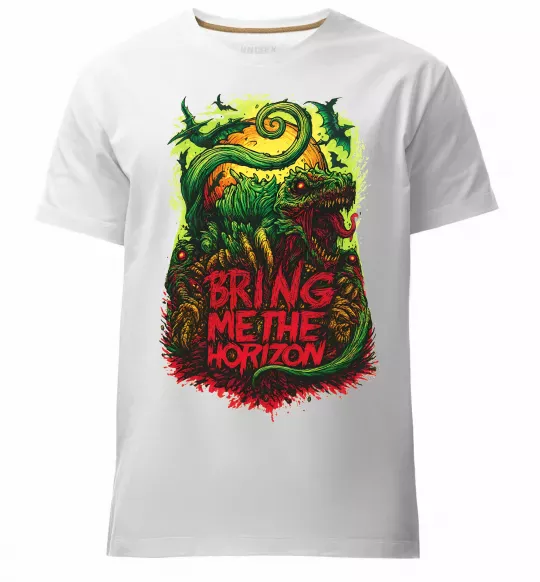 Чоловіча преміум футболка Dino Bring me the Horizon Білий фото