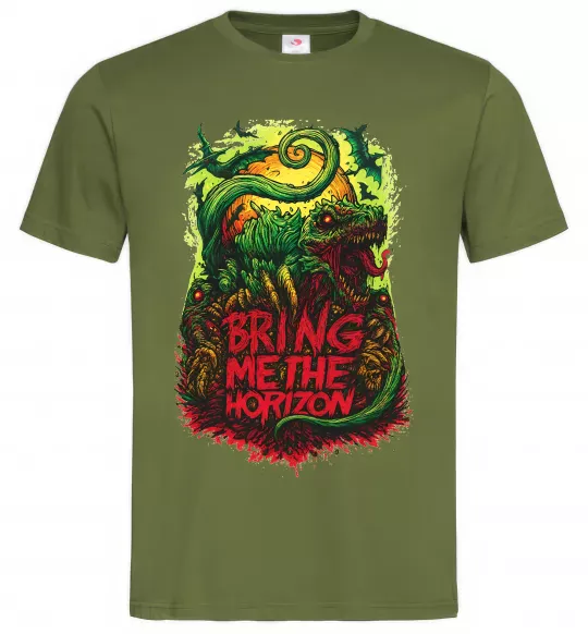 Чоловіча футболка Dino Bring me the Horizon Оливковий фото