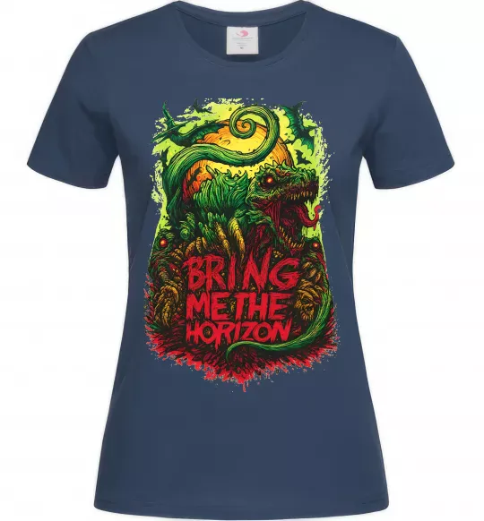 Жіноча футболка Dino Bring me the Horizon Темно-синій фото