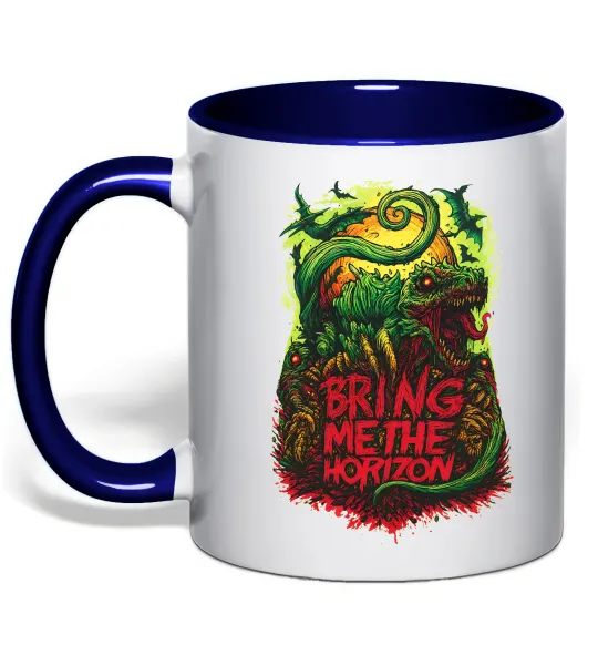 Чашка с цветной ручкой Dino Bring me the Horizon Глубокий темно-синий фото