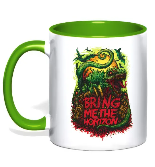 Чашка з кольоровою ручкою Dino Bring me the Horizon Лаймовий фото