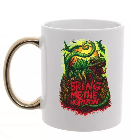 Чашка с цветной ручкой Dino Bring me the Horizon Золото фото