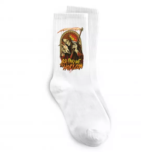 Шкарпетки Death Bring me the Horizon Білий фото