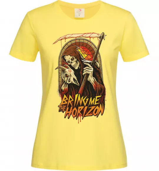 Жіноча футболка Death Bring me the Horizon Лимонний фото