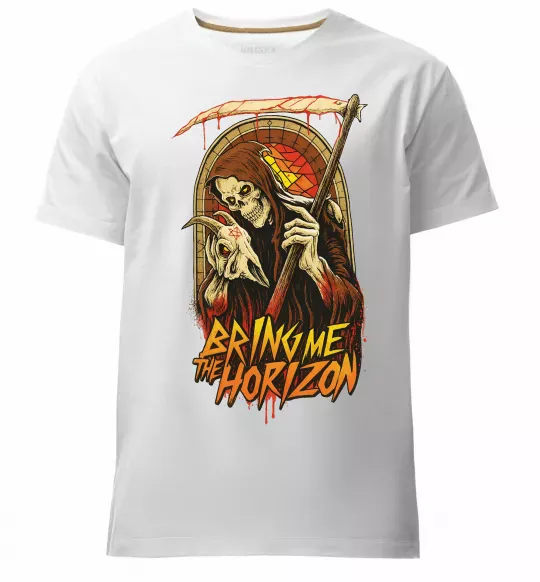 Чоловіча преміум футболка Death Bring me the Horizon Білий фото