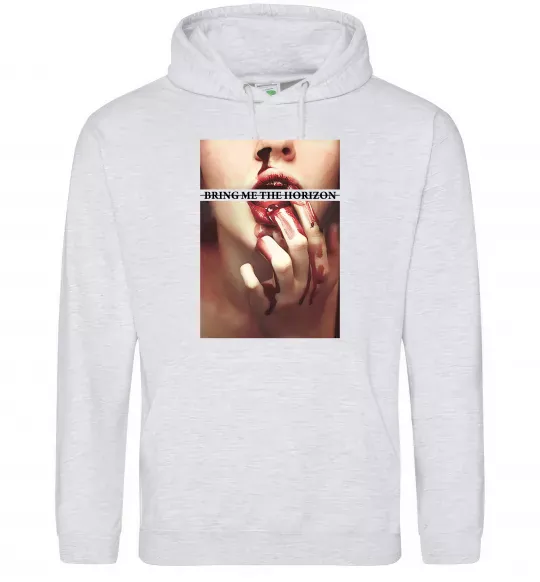 Чоловіча толстовка (худі) Bring me the Horizon bloodlust Сірий меланж фото