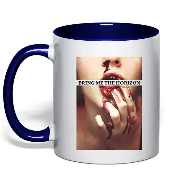 Чашка з кольоровою ручкою Bring me the Horizon bloodlust Глибокий темно-синій фото