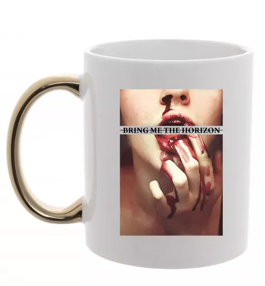 Чашка з кольоровою ручкою Bring me the Horizon bloodlust Золото фото
