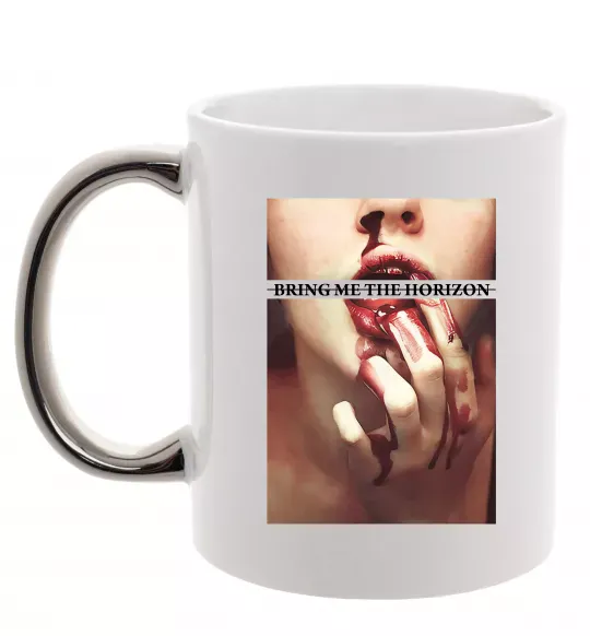 Чашка з кольоровою ручкою Bring me the Horizon bloodlust Срібло фото