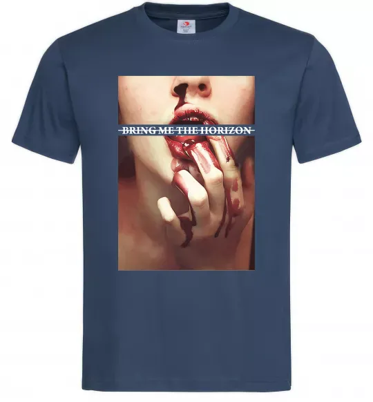Мужская футболка Bring me the Horizon bloodlust Темно-синий фото
