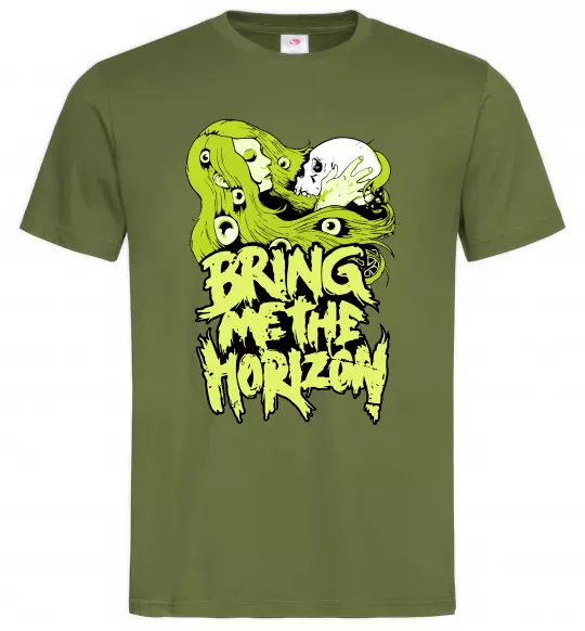 Мужская футболка Bring me the Horizon toxic Оливковый фото