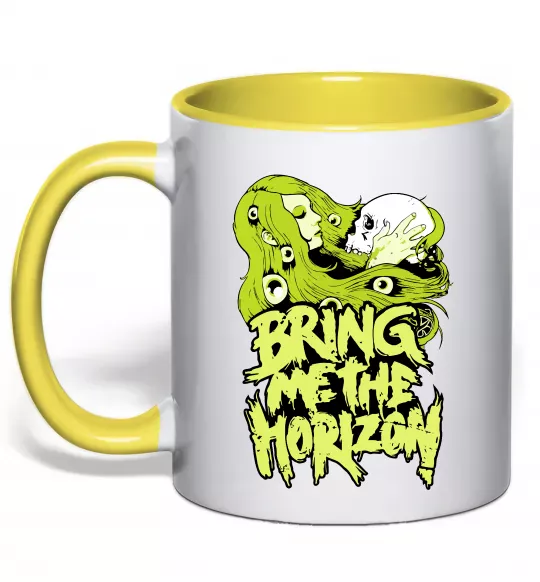 Чашка с цветной ручкой Bring me the Horizon toxic Солнечно желтый фото