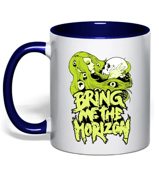 Чашка с цветной ручкой Bring me the Horizon toxic Глубокий темно-синий фото