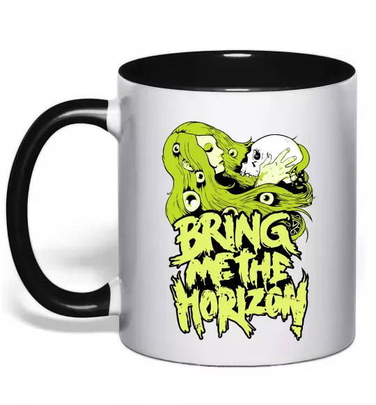 Чашка с цветной ручкой Bring me the Horizon toxic Черный фото