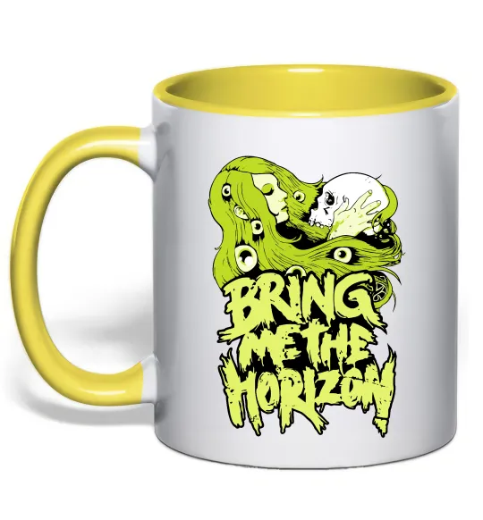 Чашка с цветной ручкой Bring me the Horizon toxic Лимонный фото