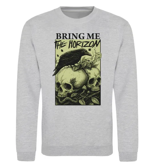 Світшот Bring me the Horizon черепи Сірий меланж фото
