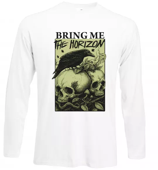 Лонгслів Bring me the Horizon черепи Білий фото