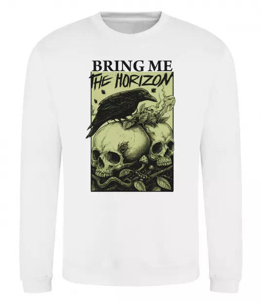 Світшот Bring me the Horizon черепи Білий фото