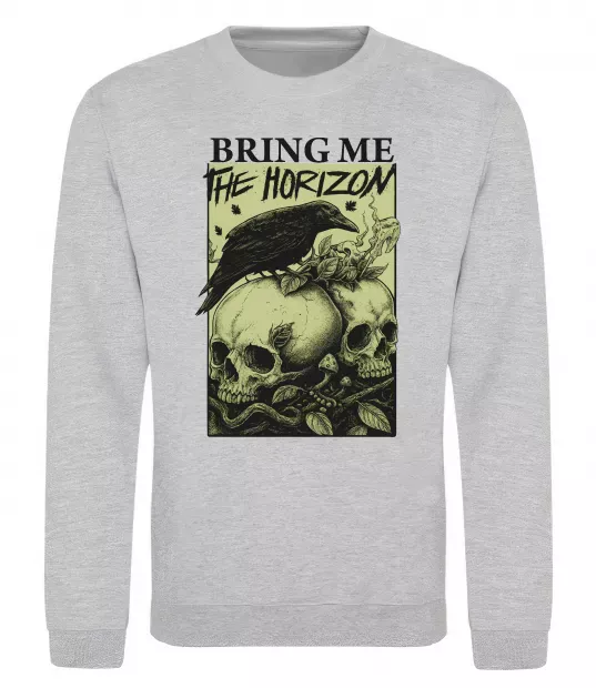 Світшот Bring me the Horizon черепи Сірий меланж фото