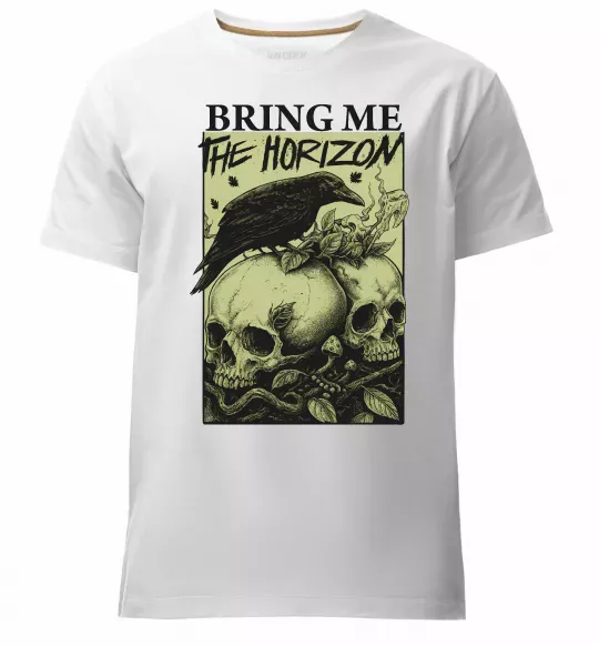 Мужская премиум футболка Bring me the Horizon черепи Белый фото