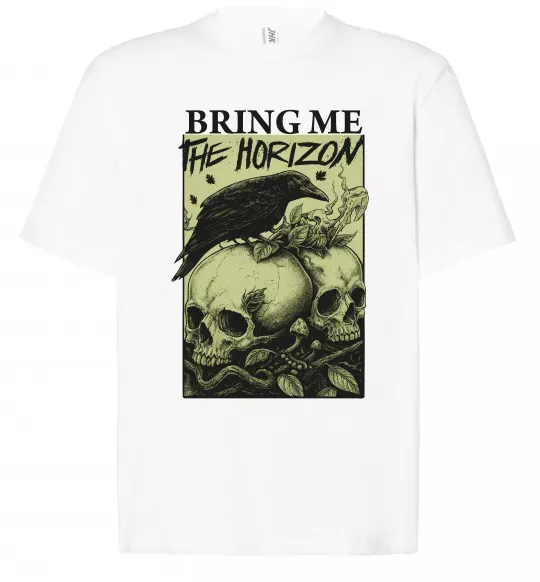 Футболка Оверсайз Bring me the Horizon черепи Белый фото