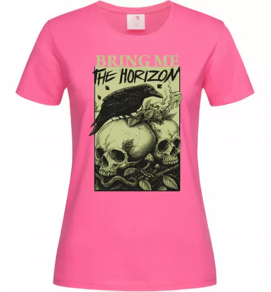 Жіноча футболка Bring me the Horizon черепи Яскраво-рожевий фото