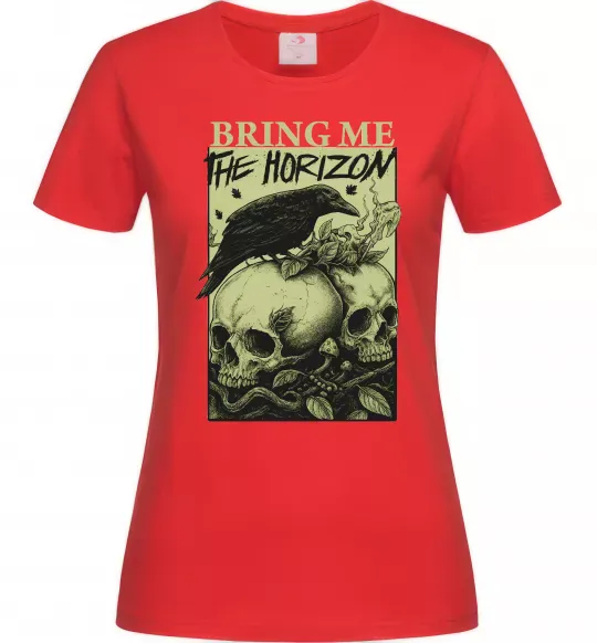 Жіноча футболка Bring me the Horizon черепи Червоний фото